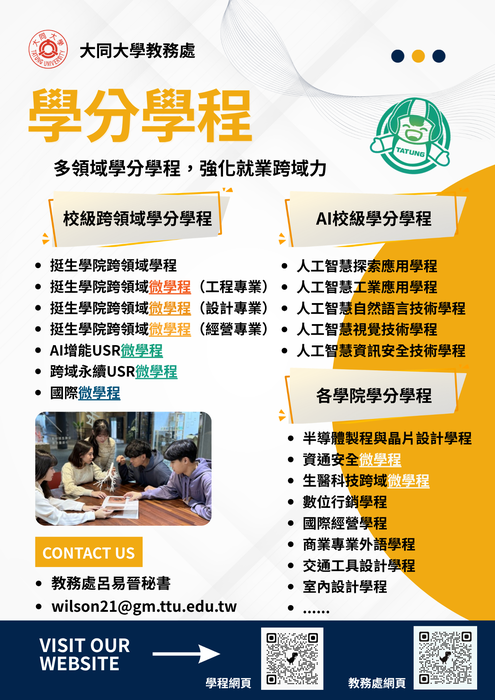 各學分學程修習規定(1150714更新)圖片